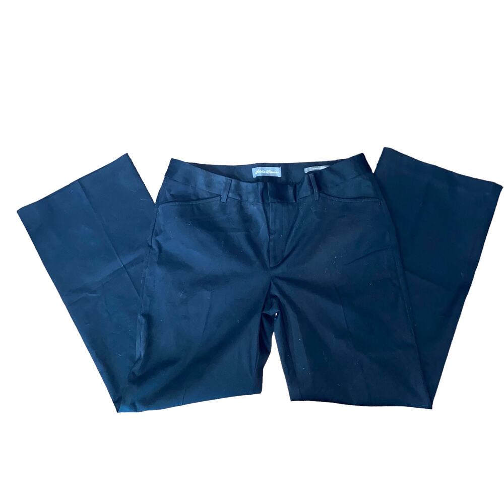 Eddie Bauer Slightly Curvy Fit Preppy Slacks Pants with pockets 16 NWTs black